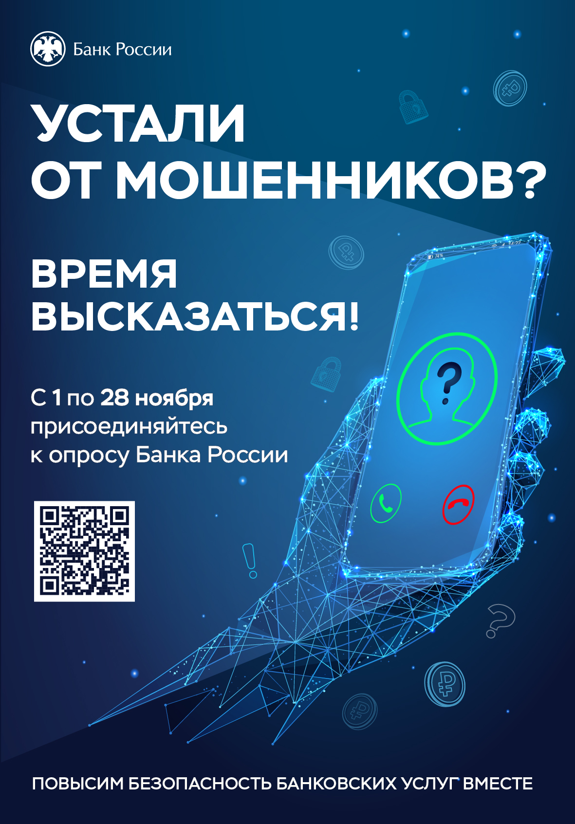 Опрос об удовлетворенности безопасностью банковских услуг.